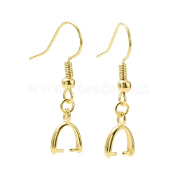Rack Plating Brass Earring Hooks, with Ice Pick Pinch Bails, Long-Lasting Plated, Lead Free & Cadmium Free, Golden, 30mm, 22 Gauge, Pin: 0.6mm and 0.7mm(KK-F839-027G)