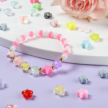 300Pcs 6 Style Transparent & Opaque & Spray Painted Acrylic Beads(TACR-YW0001-46)-4