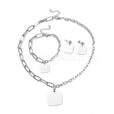 304 Stainless Steel Bracelets & Earrings & Necklaces