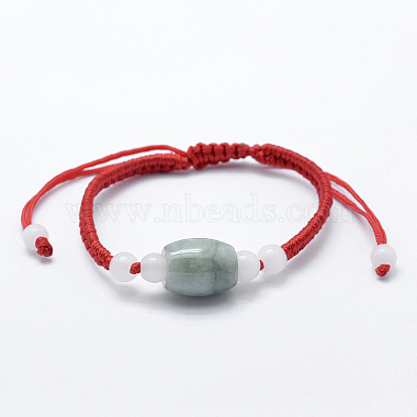 Bracelets de perles tressées jade du Myanmar naturel / jade birman(BJEW-F307-02)-2