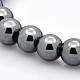 Non-magnetic Hematite Beaded Ball Stretch Bracelets(BJEW-M066-B-02)-2