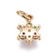 Brass Micro Pave Cubic Zirconia Charms(ZIRC-E145-71G)-2