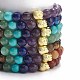 7Pcs 7 Style Natural & Synthetic Mixed Gemstone Stretch Bracelets Set with Alloy Buddha Head Beaded(BJEW-JB08783)-5