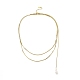 304 Stainless Steel Round Snake Chain Necklace with Acrylic Pearl Tassel Charm for Women(NJEW-P271-07G)-1