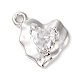Brass Micro Pave Clear Cubic Zirconia Charms(KK-G491-25P)-1