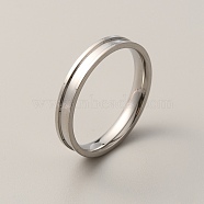 201 Stainless Steel Grooved Finger Ring for Men Women, Stainless Steel Color, US Size 12 3/4(22mm)(RJEW-WH0009-04G-P)