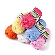 Soft Baby Yarns, with Bamboo Fibre and Silk, Mixed Color, 1mm, about 140m/roll, 50g/roll, 6rolls/box(YCOR-R024-ZM-M)