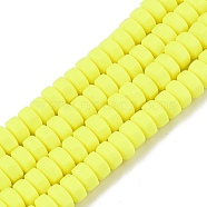 Handmade Polymer Clay Beads Strand, Hexagon, Yellow, 6x6.5x3.5mm, Hole: 1.4mm, about 109~110pcs/strand, 15.63~15.79 inch(39.7~40.1cm)(CLAY-T021-01A)