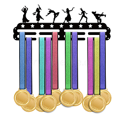 Sports Theme Iron Medal Hanger Holder Display Wall Rack, with Screws, Dancer Pattern, 150x400mm(ODIS-WH0021-514)