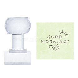 Clear Acrylic Soap Stamps, DIY Soap Molds Supplies, Rectangle, Good Morning, Word, 60x38x38mm, pattern: 35x35mm(DIY-WH0445-002)