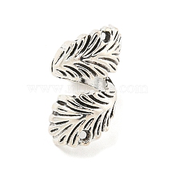 Tibetan Style Alloy Leaf Connector Charms, Cadmium Free & Lead Free, Antique Silver, 19x10.5mm, Hole: 1mm, about 574pcs/1000g(FIND-M011-22AS)
