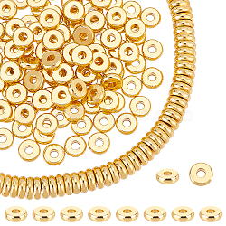 Elite Brass Spacer Beads, Flat Round, Real 18K Gold Plated, 6x1.5mm, Hole: 2mm, 150pcs/box(FIND-PH0005-67)