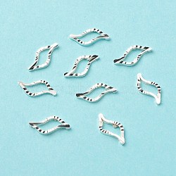 Brass Linking Rings, Long-Lasting Plated, Cadmium Free & Lead Free, Wave, 925 Sterling Silver Plated, 10x4x1mm, Inner Diameter: 6x2mm(KK-F831-012S-RS)
