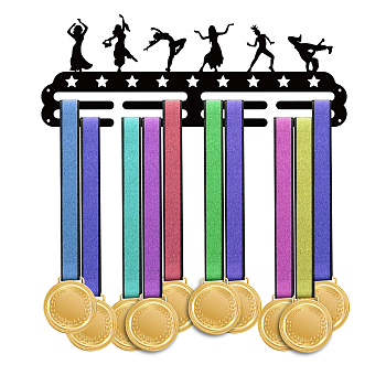 Sports Theme Iron Medal Hanger Holder Display Wall Rack, with Screws, Dancer Pattern, 150x400mm