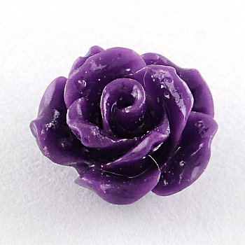 Dyed Synthetical Coral Beads, Flower, Indigo, 8x5mm, Hole: 1mm