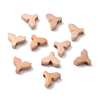 Ion Plating(IP) 304 Stainless Steel Charms, Fishtail, Rose Gold, 8x10.5x3mm, Hole: 1.8mm
