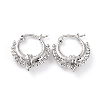 Chunky Small Huggie Hoop Earrings for Women, Cadmium Free & Lead Free, Platinum, 20.5x19x6mm, Pin: 0.8mm