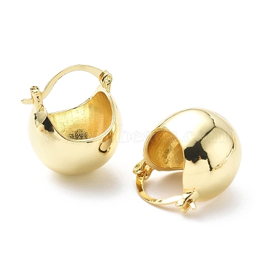 Brass Basket Thick Hoop Earrings for Women(EJEW-G333-04G)-2