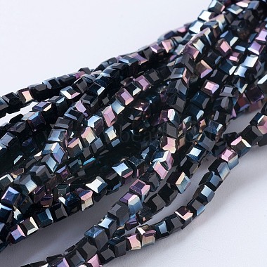 2mm Black Cube Glass Beads
