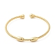 Bracelet manchette en perles ovales en laiton plaqué en rack pour femmes(BJEW-M298-13G)-1