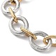 304 Stainless Steel Two Tone Circles Cable Chains Bracelets(BJEW-P304-01E-G)-3