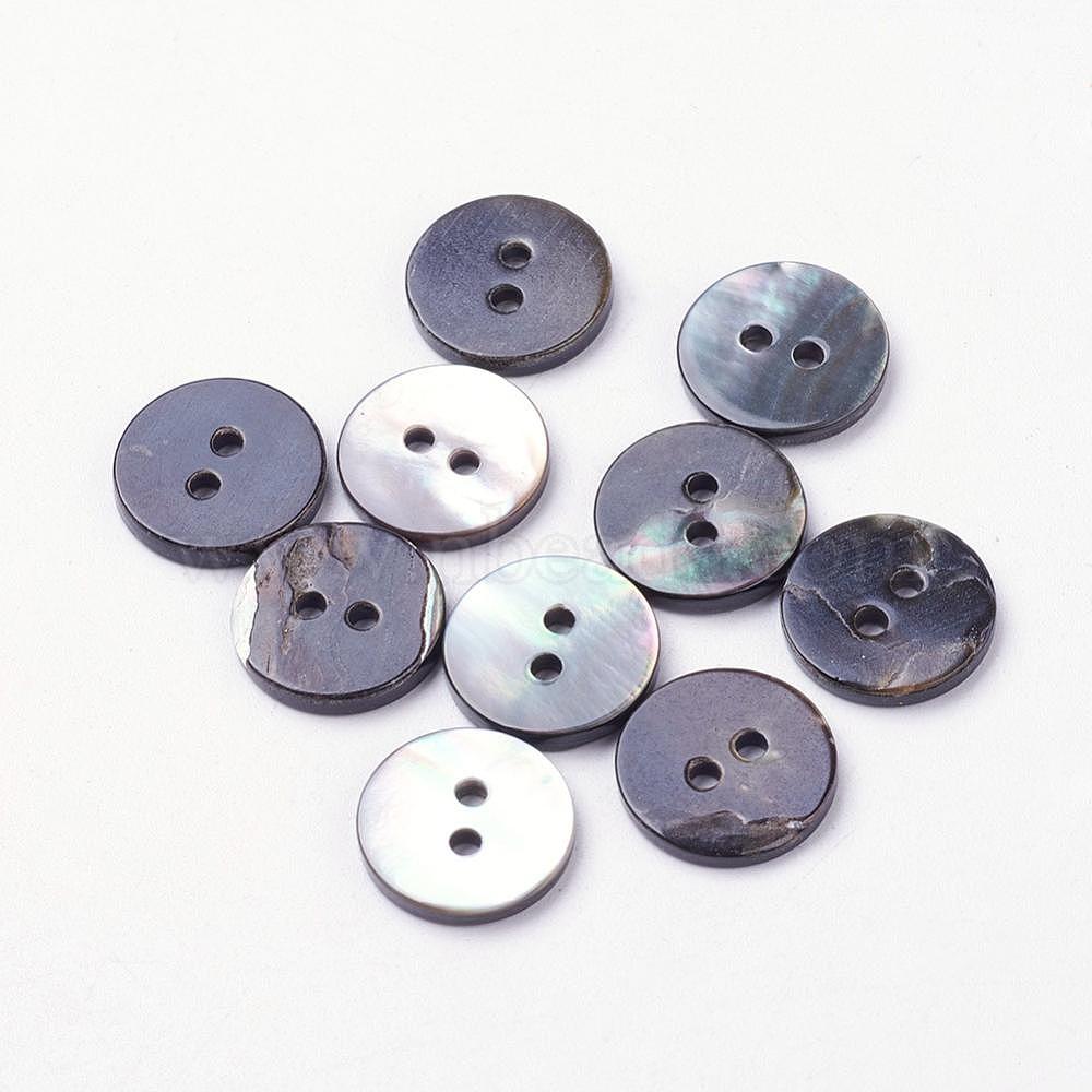 100 Metal Polished Silver 2hole European Buttons 13MM 1/2" 