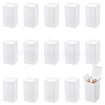 Folding Kraft Paper Mailer Boxes, Rectangle, White, 5x5x10cm(CON-WH0100-63B)