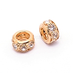 Alloy Crystal Rhinestone Beads, Rondelle, Light Gold, 10x5.5mm, Hole: 5mm(PALLOY-WH0081-52B-03)