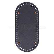 PU Leather Oval Long Bottom for Knitting Bag, Women Bags Handmade DIY Accessories, Black, 25x12x1.1cm, Hole: 0.5cm(FIND-WH0032-01A)