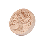 Wood Cookie Molds, Biscuit Stamps, Round, Tree of Life Pattern, 65.5x40mm, Inner Diameter: 57.5x57mm(WOOD-WH0030-29C)