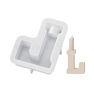 DIY Silicone Candle Holder Molds, Resin Plaster Cement Casting Molds, Letter L, 3.1x9.6x12cm, Inner Diameter: 2.2cm(WG91049-08)