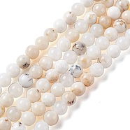 Natural White African Opal Beads Strands, Round, 6mm, Hole: 0.9mm, about 65pcs/strand, 15.51 inch(39.4cm)(G-G905-10A)