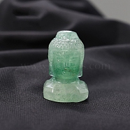 Natural Green Aventurine Healing Buddha Head Figurines, Reiki Energy Stone Display Decorations, 40x25mm(PW-WG58851-03)