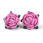 Cotton Knitting Artificial Flower, Ornament Accessories, Violet, 56x61.5x39mm(DIY-P082-01B)