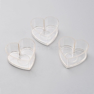 (Defective Closeout Sale: Yellowing), Plastic Candle Cups, Candle Making Tools, Heart, Clear, 38x38x18mm, Inner Diameter: 37x36mm(AJEW-XCP0001-29)