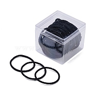 Rubber Elastic Hair Band, Black, 2mm, Inner Diameter: 43x36mm, 50pcs/box(PHAR-A010-01A)