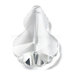 Transparent Glass Big Pendants, Faceted, Gourd Charms, for Chandelier Crystal Hanging Pendants, Clear, 76x48x21.5mm, Hole: 1.8mm(GLAA-R223-06)