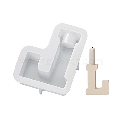 DIY Silicone Candle Holder Molds, Resin Plaster Cement Casting Molds, Letter L, 3.1x9.6x12cm, Inner Diameter: 2.2cm(WG91049-08)