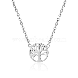Elegant Stainless Steel Tree of Life Pendant Necklace for Women.(AO2762-2)