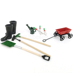 Mini Farm Tools Garden Set, Dollhouse Accessories, Mixed Color, 150x100mm(PW-WG80596-01)