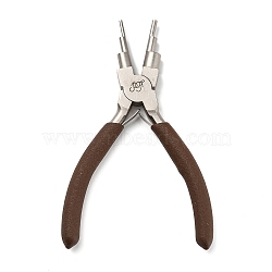 6-in-1 Bail Making Pliers, Steel 6-Step Multi-Size Wire Looping Forming Pliers, for Loops and Jump Rings, with Plastic Handle, Coconut Brown, 13.15x7.8x1.2cm(PT-G003-01)