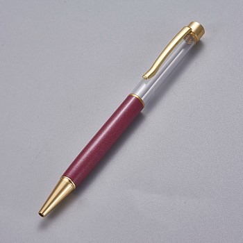 Creative Empty Tube Ballpoint Pens, with Black Ink Pen Refill Inside, for DIY Glitter Epoxy Resin Crystal Ballpoint Pen Herbarium Pen Making, Golden, Old Rose, 140x10mm