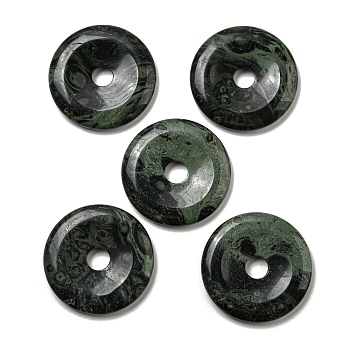Natural Kambaba Jasper Pendants, Donut/Pi Disc Charms, 50x6.5~7.5mm, Hole: 10mm