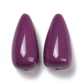 Retro Style Resin Beads, Teardrop, Purple, 35x16.5x16mm, Hole: 1.5mm