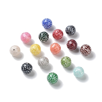 Colorful Craft Shell Beads, Dyed, Round, Mixed Color, 9.5~10x9.5~10mm, Hole: 1~1.2mm