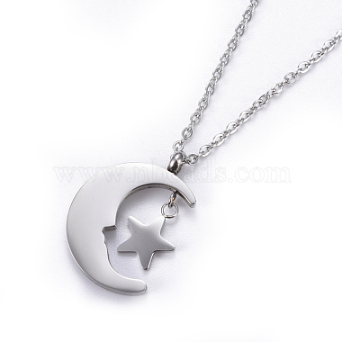 304 Stainless Steel Pendant Necklaces(NJEW-F264-15P)-2