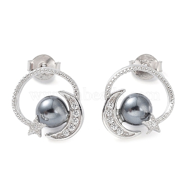 Gray Moon Sterling Silver Earrings