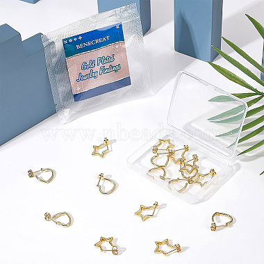 Brass Stud Earrings(EJEW-BC0001-01G)-4