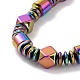 Disc & Rhombus & Column Synthetic Hematite Beaded Necklace with Magnetic Clasp for Men Women(G-C006-13)-3