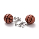Round Basketball Dangle Clip-on Earrings for Women(EJEW-Z015-08)-2